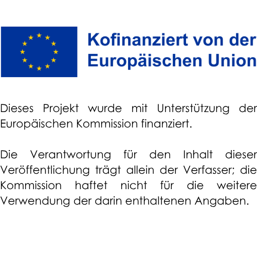 Europaflagge mit Förderhinweisen